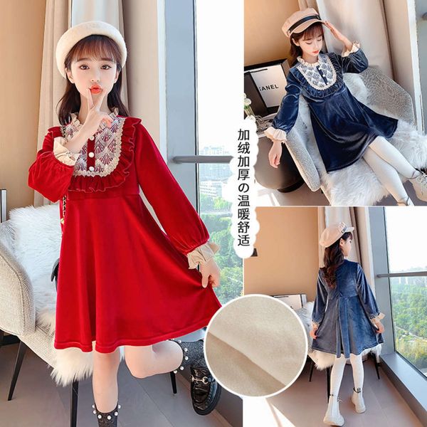 children's plush girls' princs autumn 2020 winter new year drs, Red;yellow 
children's plush girls' princs autumn 2020 winter new year drs, Red;yellow