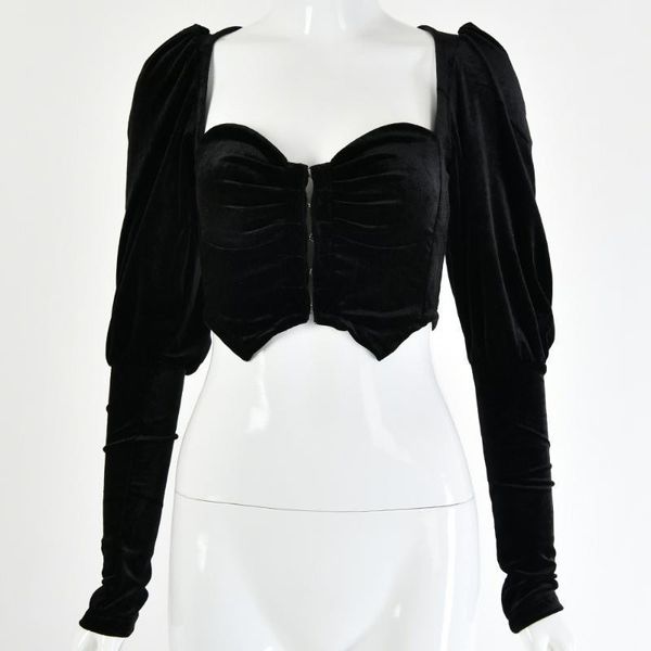 women ladies short gold velvet u-neck long-sleeved single-breasted cropped umbilical vest1, White
women ladies short gold velvet u-neck long-sleeved single-breasted cropped umbilical vest1, White