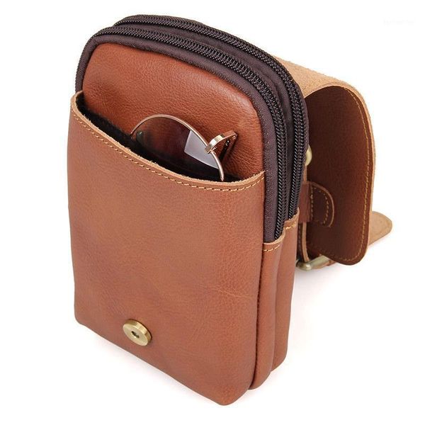 waist bags genuine leather travel men belt bag solid fanny packs1