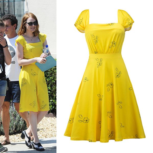 theme costume 2018 new la la land dress mia emma cosplay costume stone summer yellow floral skater dress vestidos for adults, Black;red
theme costume 2018 new la la land dress mia emma cosplay costume stone summer yellow floral skater dress vestidos for adults, Black;red