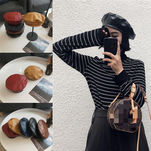 berets fashion women's ladies leather solid beret hat french caps painter hats, Blue;gray
berets fashion women's ladies leather solid beret hat french caps painter hats, Blue;gray