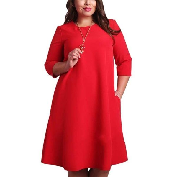 casual dresses l-6xl big size office ladies plus loose autumn dress pockets green red fashion vestidos women clothes, Black;gray
casual dresses l-6xl big size office ladies plus loose autumn dress pockets green red fashion vestidos women clothes, Black;gray