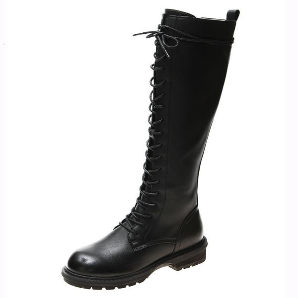 2021 new cow leather women knee high thick low heels ladies boots cross tied shoes woman brand design drzi, Black
2021 new cow leather women knee high thick low heels ladies boots cross tied shoes woman brand design drzi, Black