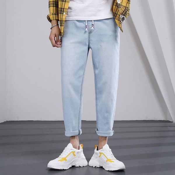 men's jeans denim 2021 autumn drawstring brand loose straight pants summer casual teenagers street students harem, Blue
men's jeans denim 2021 autumn drawstring brand loose straight pants summer casual teenagers street students harem, Blue