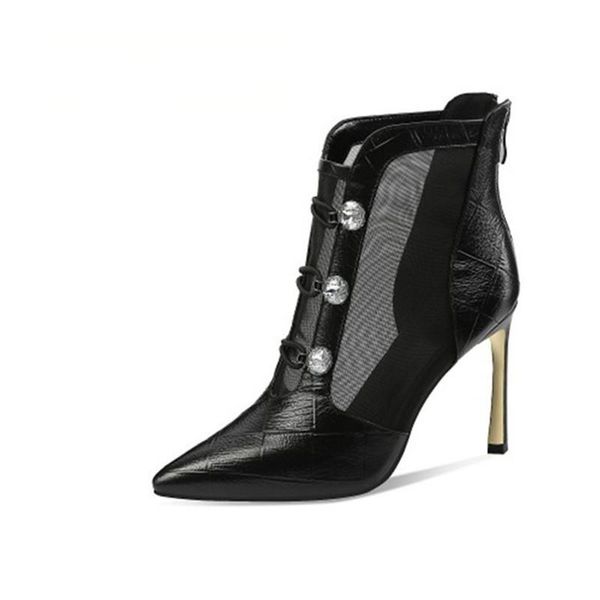 women boots 2021 white leather mesh boots women hollowed out high heels sandals pearl sandals high heels womem shoes, Black
women boots 2021 white leather mesh boots women hollowed out high heels sandals pearl sandals high heels womem shoes, Black
