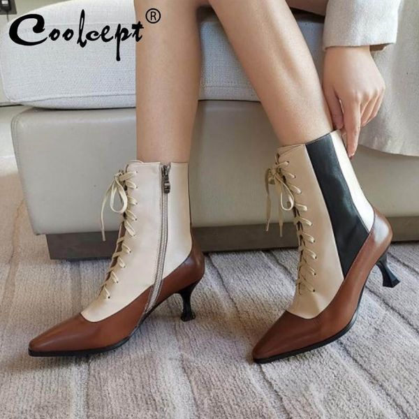 Coolcept Winter Ankle Boots For Women Genuine Leather Short Boots Fashion Mixed Color Winter Autumn Shoes Women Size 34-40, Black
Coolcept Winter Ankle Boots For Women Genuine Leather Short Boots Fashion Mixed Color Winter Autumn Shoes Women Size 34-40, Black