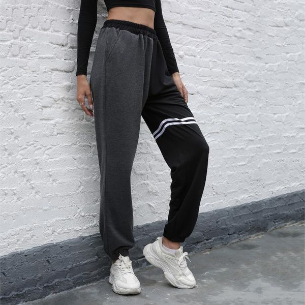 women's pants & capris 2021 autumn black casual harem sweatpants stitching loose trend high waist for women, Black;white
women's pants & capris 2021 autumn black casual harem sweatpants stitching loose trend high waist for women, Black;white
