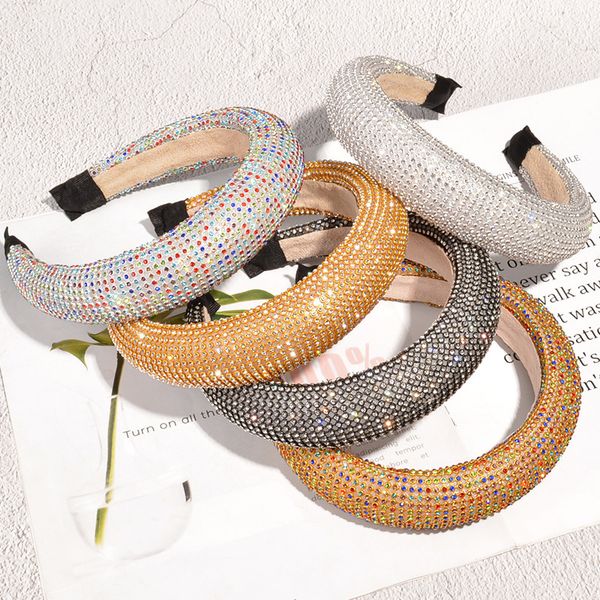 baroque full crystal headband hair bands for women colorful diamond headbands hair hoop fashion party jewelry accessories, Silver 
baroque full crystal headband hair bands for women colorful diamond headbands hair hoop fashion party jewelry accessories, Silver