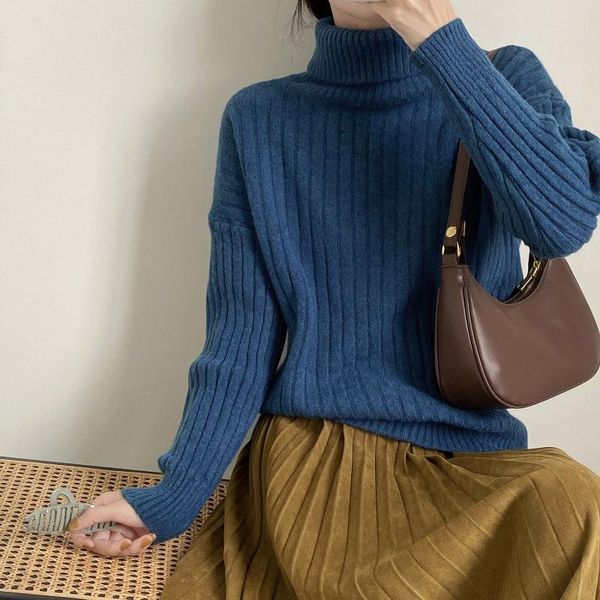 yeeloca winter high collar knirtted sweater women's casual solid color pullovers korean loose warm bottom sweater, White;black
yeeloca winter high collar knirtted sweater women's casual solid color pullovers korean loose warm bottom sweater, White;black