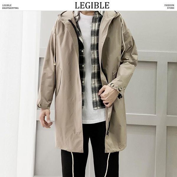 legible long jacket mens spring autumn loose casual men windbreaker solid hooded trench coat for men, Tan;black
legible long jacket mens spring autumn loose casual men windbreaker solid hooded trench coat for men, Tan;black