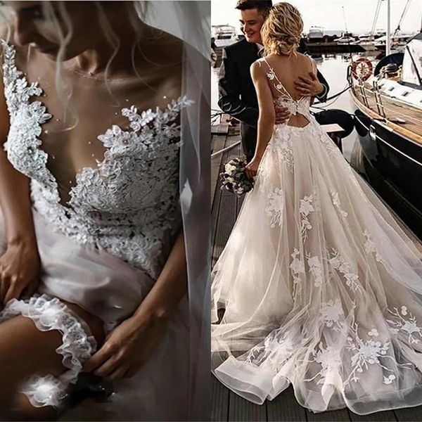 bead garden wedding dress sheer lace neck 3d floral appiques tulle a line bridal gowns sweep train vestidos de novia, White
bead garden wedding dress sheer lace neck 3d floral appiques tulle a line bridal gowns sweep train vestidos de novia, White