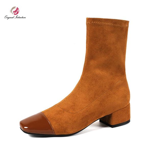 Original Intention 2020 Stylish Women Flock Ankle Boots Square Toe Square Heels Boots Fashion Shoes Elegant Woman Size 3-10.5, Black
Original Intention 2020 Stylish Women Flock Ankle Boots Square Toe Square Heels Boots Fashion Shoes Elegant Woman Size 3-10.5, Black