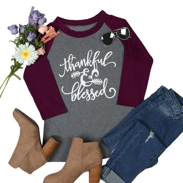 women t-shirt 3/4 sleeve letter print thankful & blessed o-neck female cute t-shirt casual femme ladies tee 2 xl, White
women t-shirt 3/4 sleeve letter print thankful & blessed o-neck female cute t-shirt casual femme ladies tee 2 xl, White