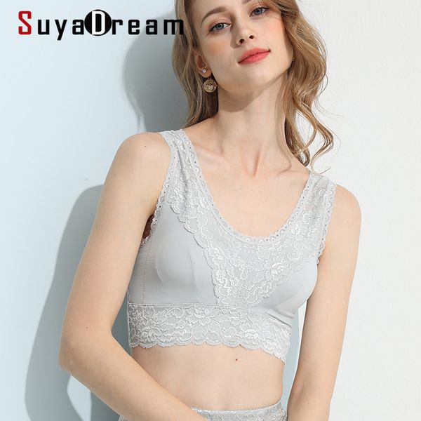 suyadream wire bra 100%natural silk lining and lace bras everyday wear tanks bra black silver lj201208, Red;black
suyadream wire bra 100%natural silk lining and lace bras everyday wear tanks bra black silver lj201208, Red;black