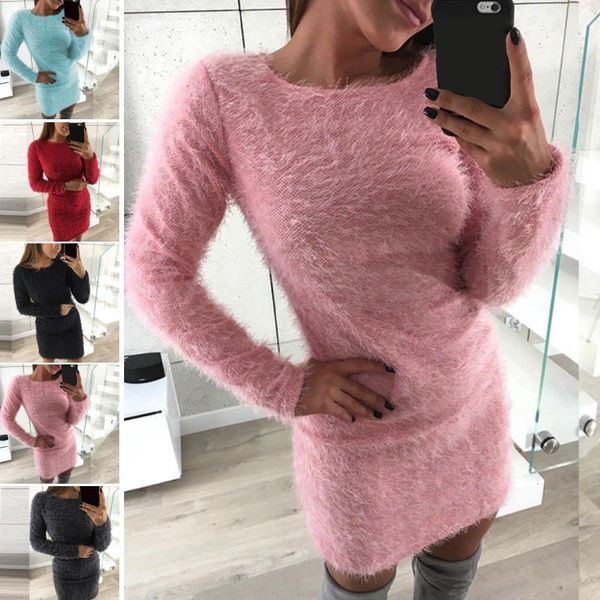 casual women autumn winter long sleeve o neck sweater plush bag hip dress plushy bodycon mini dress warm outdoor windproof, Black;gray
casual women autumn winter long sleeve o neck sweater plush bag hip dress plushy bodycon mini dress warm outdoor windproof, Black;gray