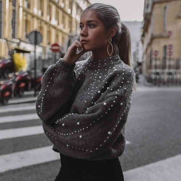 women's sweaters fashion luxury women winter pearl knitted casual chunky loose sweater pullover knitwear blouse shirts outwear k2p0, White;black 
women's sweaters fashion luxury women winter pearl knitted casual chunky loose sweater pullover knitwear blouse shirts outwear k2p0, White;black