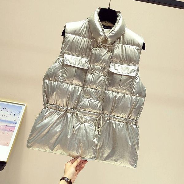 women's vests glossy down cotton vest fashion loose thick coat to keep warm autumn and winter waist sleeveles jacket, Black;white
women's vests glossy down cotton vest fashion loose thick coat to keep warm autumn and winter waist sleeveles jacket, Black;white