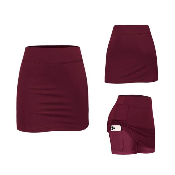 women tennis skirts inner shorts elastic sports golf skorts with pockets yoga fitness shorts, White;red
women tennis skirts inner shorts elastic sports golf skorts with pockets yoga fitness shorts, White;red