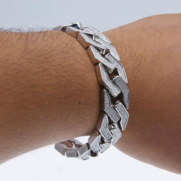 sand blast bracelet cuban chain link hip hop gold tone heavy 15mm wide mens 8.5inch bracelet, Black
sand blast bracelet cuban chain link hip hop gold tone heavy 15mm wide mens 8.5inch bracelet, Black