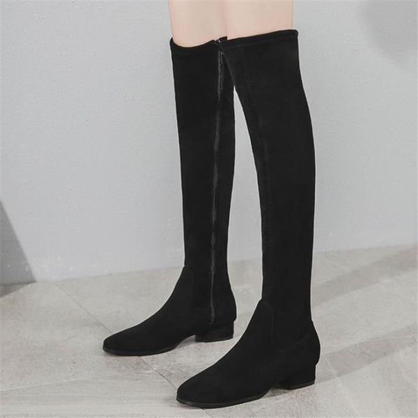 boots winter 2021 korean suede skin and velvet knee elastic fashion low heel side zipper women's square head, Black
boots winter 2021 korean suede skin and velvet knee elastic fashion low heel side zipper women's square head, Black