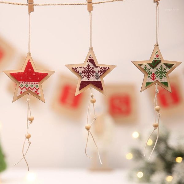 christmas decorations decoration wooden five-pointed star pendant for home navidad 0.6811
christmas decorations decoration wooden five-pointed star pendant for home navidad 0.6811