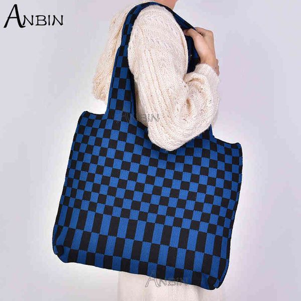winter women checkered shoulder bag woolen knitted korean fashion female clash color large capacity casual shopping bags tote y220304
winter women checkered shoulder bag woolen knitted korean fashion female clash color large capacity casual shopping bags tote y220304