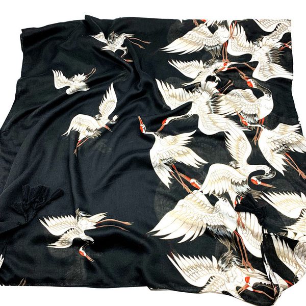 new crane animal printed vintage chinese ethnic style women's viscose scarf black cotton poncho orignal designer scarves 201216, Blue;gray
new crane animal printed vintage chinese ethnic style women's viscose scarf black cotton poncho orignal designer scarves 201216, Blue;gray