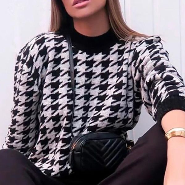 women's sweaters women casual houndstooth lady pullover sweater female autumn winter retro jumper geometric khaki knitted g21141, White;black
women's sweaters women casual houndstooth lady pullover sweater female autumn winter retro jumper geometric khaki knitted g21141, White;black