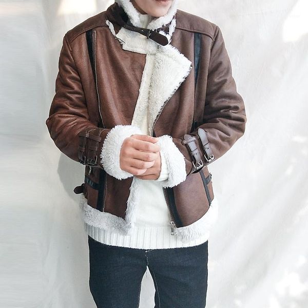 autumn and winter korean men's slim plus velvet fur one lamb hair motorcycle leather jacket male casual leather coat1, Black
autumn and winter korean men's slim plus velvet fur one lamb hair motorcycle leather jacket male casual leather coat1, Black