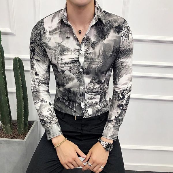 masculina digital print casual shirt male 2020 retro landscape printing casual club shirt men's long sleeve slim party, White;black
masculina digital print casual shirt male 2020 retro landscape printing casual club shirt men's long sleeve slim party, White;black