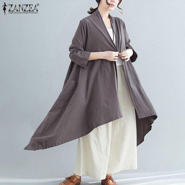 women's trench coats oversized zanzea coat ropa de mujer 2021 autumn maxi long outwear casual solid windbreaker ladies irregular wear, Tan;black
women's trench coats oversized zanzea coat ropa de mujer 2021 autumn maxi long outwear casual solid windbreaker ladies irregular wear, Tan;black