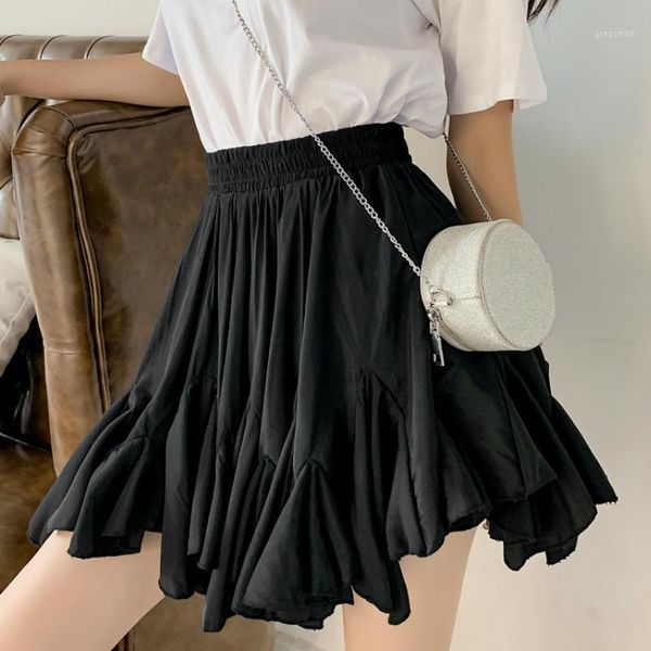 summer ruffled skater silk mini skirts skorts sweet irregular bottom a-line pleated shorts skirts white black1, Black
summer ruffled skater silk mini skirts skorts sweet irregular bottom a-line pleated shorts skirts white black1, Black