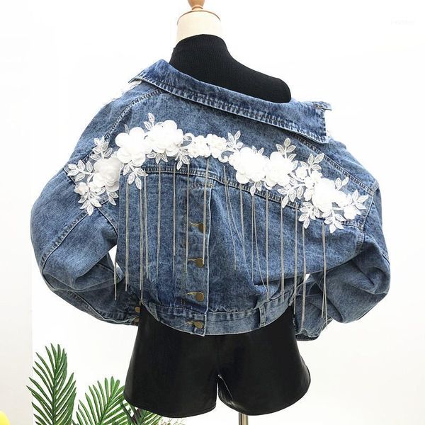 heavy beaded three-dimensional flowers autumn chains tassel pendant coat washed blue single breasted denim coat1, Black;brown
heavy beaded three-dimensional flowers autumn chains tassel pendant coat washed blue single breasted denim coat1, Black;brown