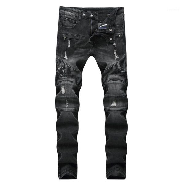 black jeans men hole casual ripped jeans slim fit rap hip hop pants straight classic pleated denim trousers biker1, Blue
black jeans men hole casual ripped jeans slim fit rap hip hop pants straight classic pleated denim trousers biker1, Blue