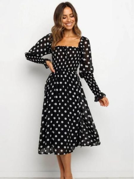 casual dresses cinessdwomen 2021 chic fashion dot print midi dress vintage long sleeve with linning female party, Black;gray
casual dresses cinessdwomen 2021 chic fashion dot print midi dress vintage long sleeve with linning female party, Black;gray