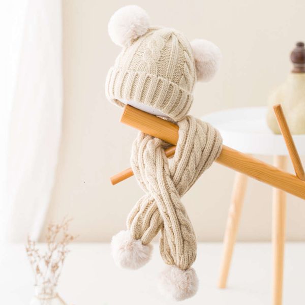 double zhisen knitted winter monochrome women's children's warm ball scarf combination street trendsetter hat, Red;brown
double zhisen knitted winter monochrome women's children's warm ball scarf combination street trendsetter hat, Red;brown