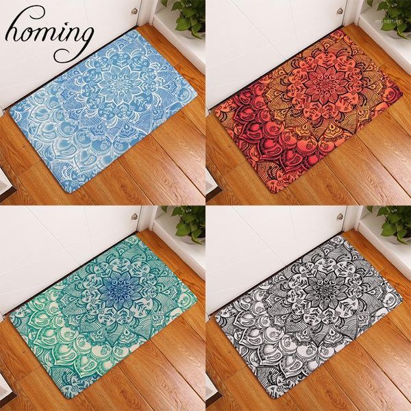 

cushion/decorative pillow homing durable commercial door mats light flannel mandala colorful floral printing carpets oil-proof kitchen rugs1