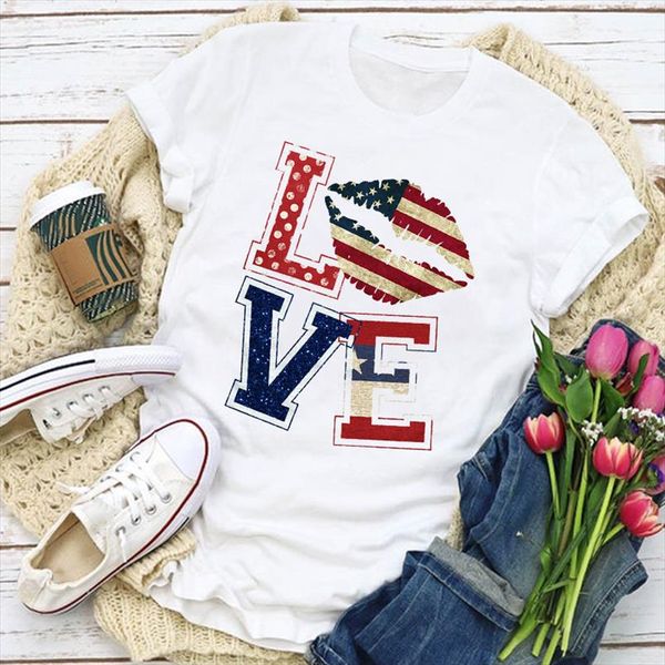 women graphic usa flag american patriotic love lip star summer t shirt lady womens clothing clothes tee female t shirt, White
women graphic usa flag american patriotic love lip star summer t shirt lady womens clothing clothes tee female t shirt, White