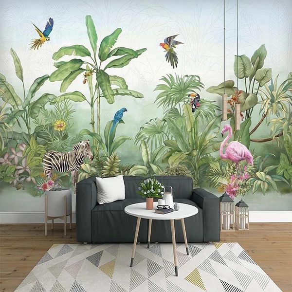 custom p wall tropical rainforest plant flower bird animal forest large mural non-woven wallpaper for living room bedroom 3d
custom p wall tropical rainforest plant flower bird animal forest large mural non-woven wallpaper for living room bedroom 3d