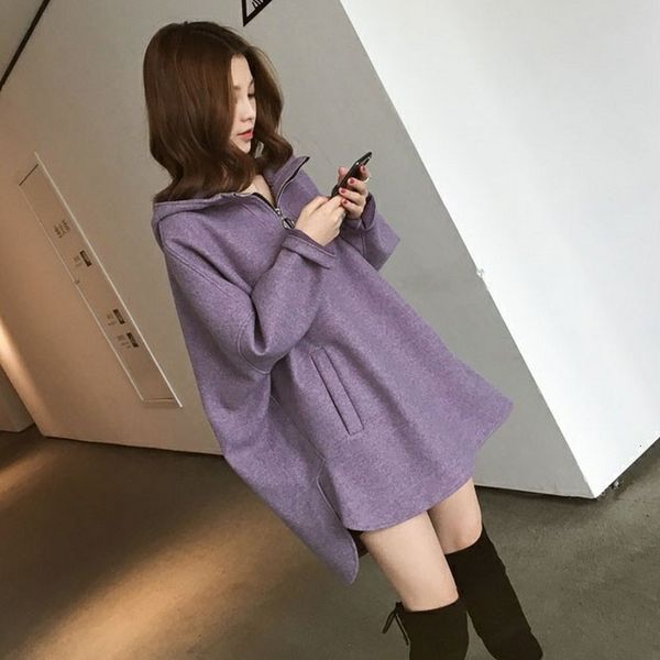 2020 fashion wool women winter hooded solid color zipper chic loose elegant all-match pocket korean style women's woolen jacket, Black
2020 fashion wool women winter hooded solid color zipper chic loose elegant all-match pocket korean style women's woolen jacket, Black