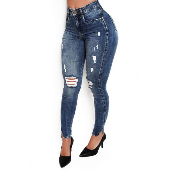 women's jeans stretch ripped for women distressed skinny high waist denim pants push up slim jeggings split trousers pencil, Blue
women's jeans stretch ripped for women distressed skinny high waist denim pants push up slim jeggings split trousers pencil, Blue