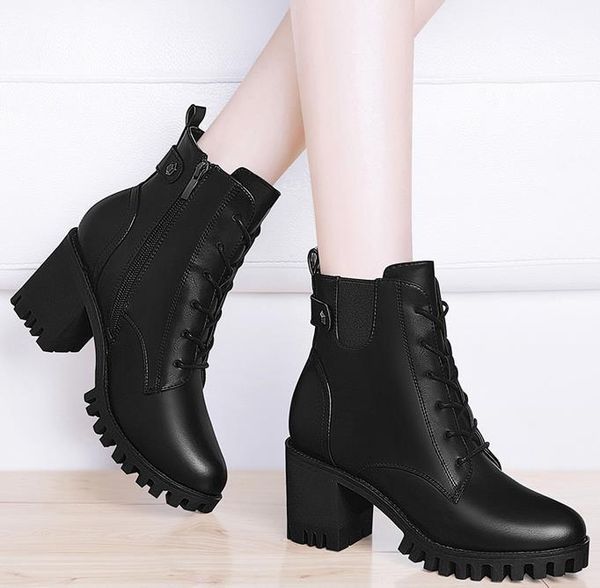 boots 2021 autumn and winter women's thick-soled versatile plus velvet high-heeled, Black
boots 2021 autumn and winter women's thick-soled versatile plus velvet high-heeled, Black