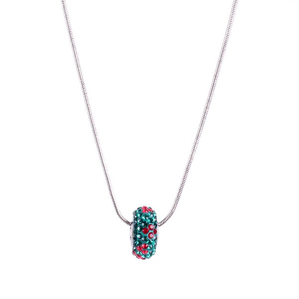 wheel red-green female ornamental necklace h0q8, Silver