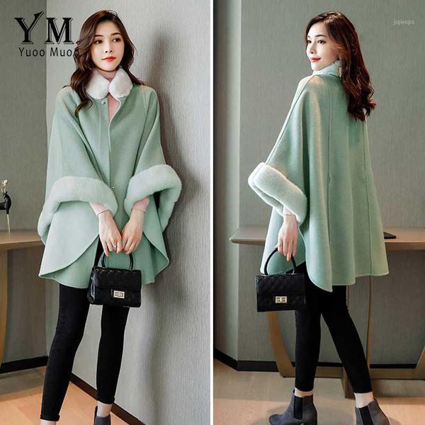 women's wool & blends yuoomuoo elegant batwing sleeve coat women fashion fur collar turtleneck autumn winter cloak ladies green woolen, Black
women's wool & blends yuoomuoo elegant batwing sleeve coat women fashion fur collar turtleneck autumn winter cloak ladies green woolen, Black