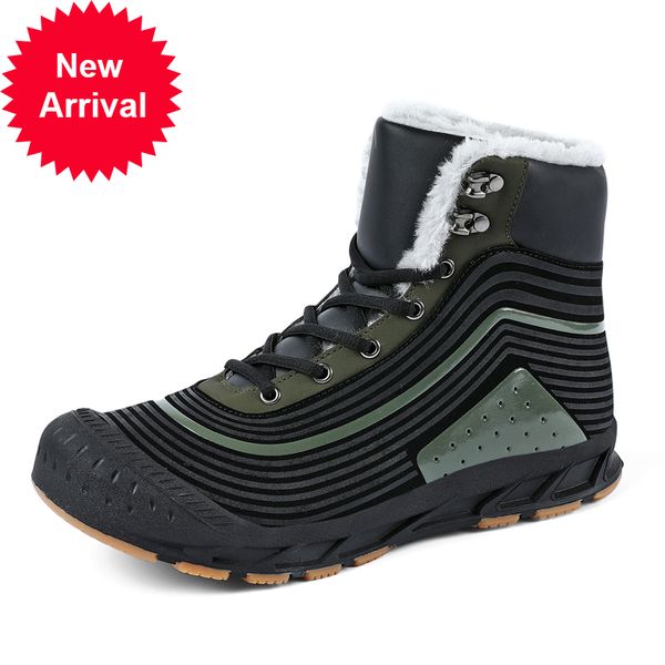 new super skin snow boots winter men work casual high shoes with rubber soles and ankle, Black
new super skin snow boots winter men work casual high shoes with rubber soles and ankle, Black