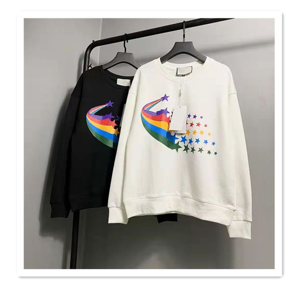 light luxury high end womens hoodie rainbow meteor letter printing round neck black white sweater high-quality mens and womens simple leisur
light luxury high end womens hoodie rainbow meteor letter printing round neck black white sweater high-quality mens and womens simple leisur
