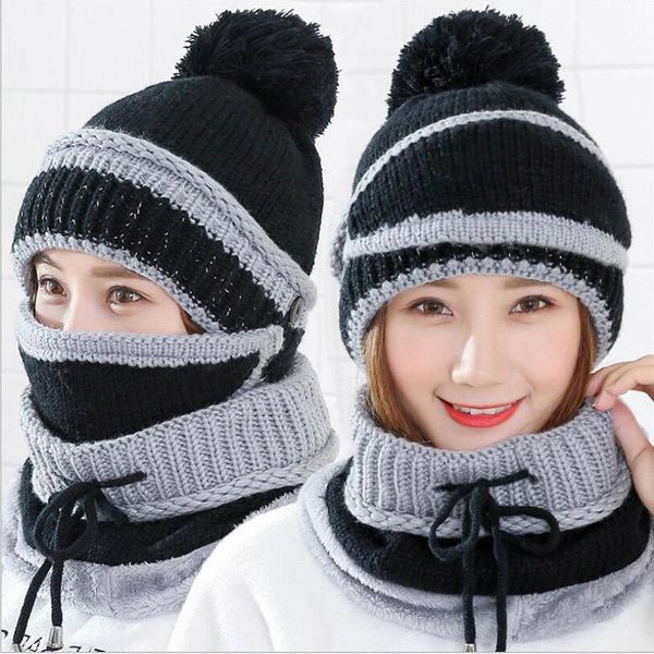 3pc/set anti-fog hats women winter beanies velvet thick bib mask skullies beanie hat dustproof hats female warm knitted wool cap, Blue;gray
3pc/set anti-fog hats women winter beanies velvet thick bib mask skullies beanie hat dustproof hats female warm knitted wool cap, Blue;gray