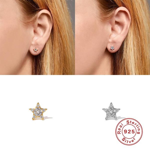 stud aide 925 sterling silver earrings five-pointed star with diamonds pierced cartilage, Golden;silver
stud aide 925 sterling silver earrings five-pointed star with diamonds pierced cartilage, Golden;silver