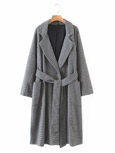 autumn and winter 20 new fashion thousand bird lattice suit collar belt woolen coat wind women's wear, Black
autumn and winter 20 new fashion thousand bird lattice suit collar belt woolen coat wind women's wear, Black