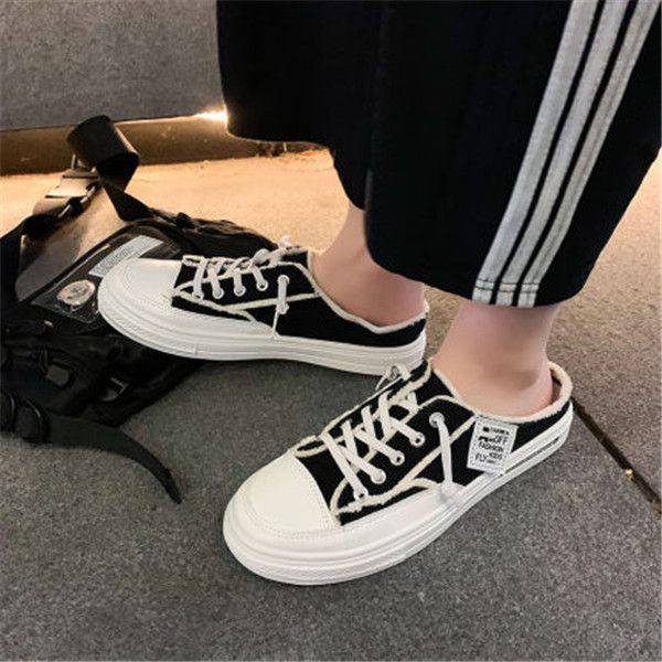 summer canvas half slippers men's version of the trend of a pedal lazy shoes breathable non-heel baotou men's shoes, Black
summer canvas half slippers men's version of the trend of a pedal lazy shoes breathable non-heel baotou men's shoes, Black